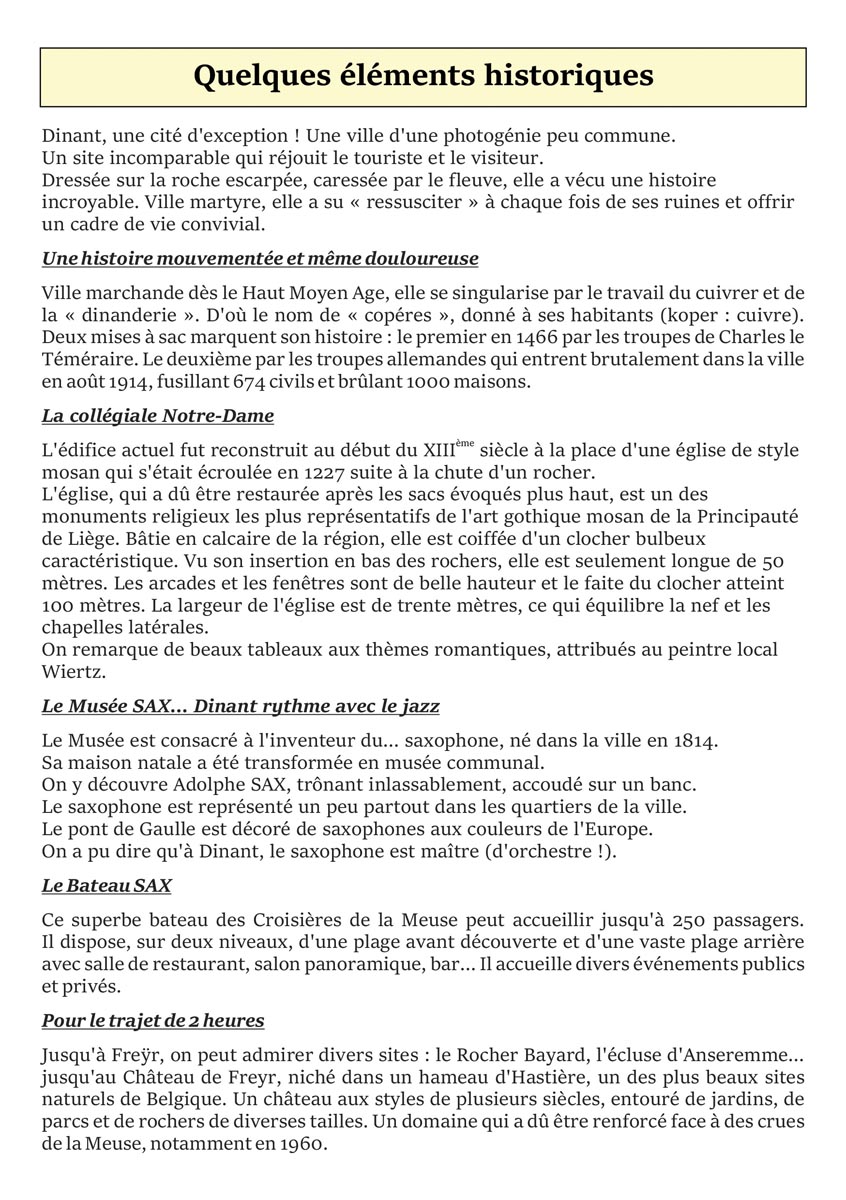 Excursion à Dinant 2025