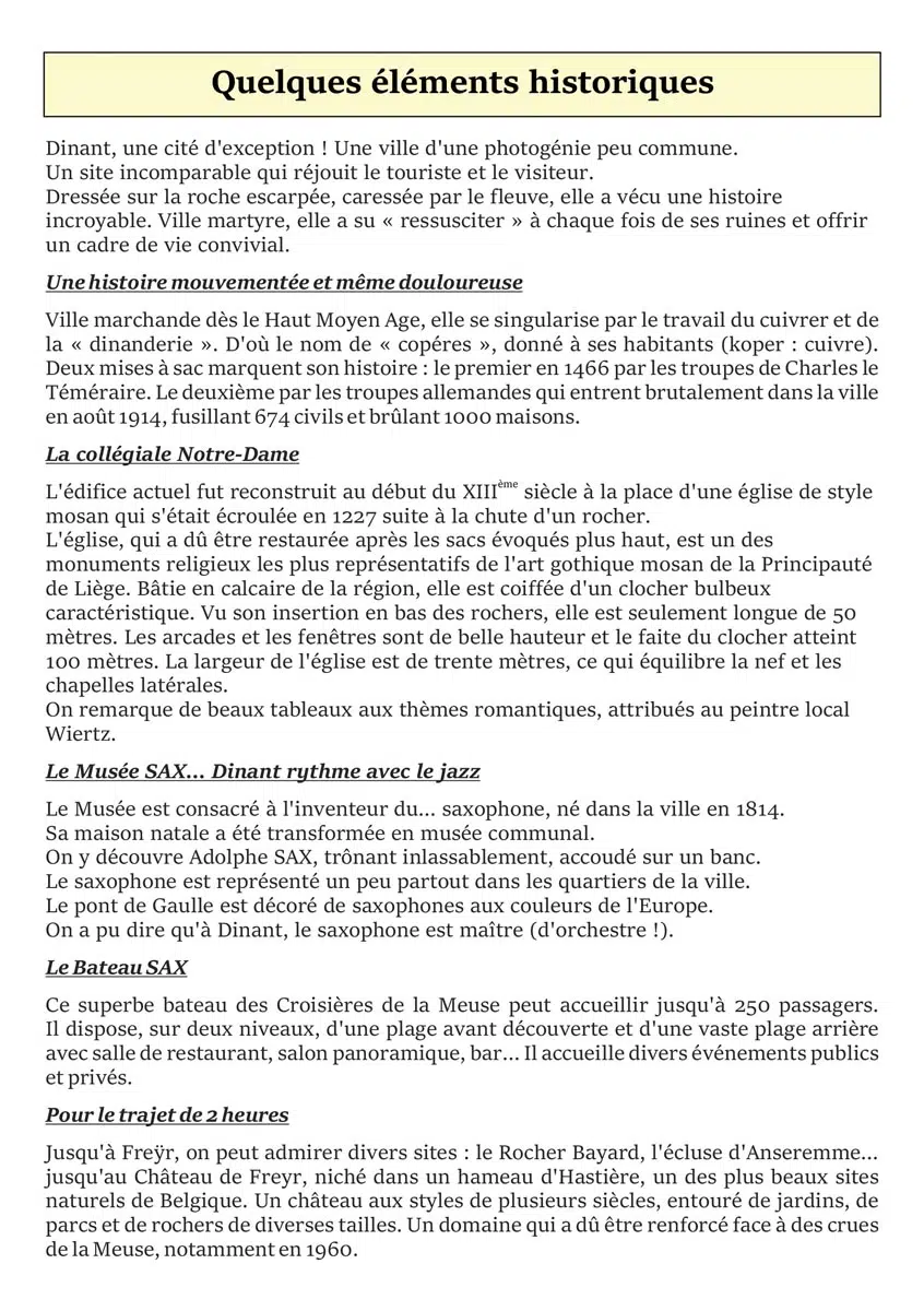 Excursion à Dinant 2025