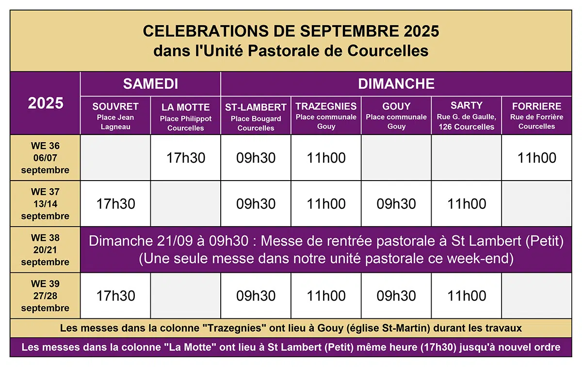 Messes septembre 2025