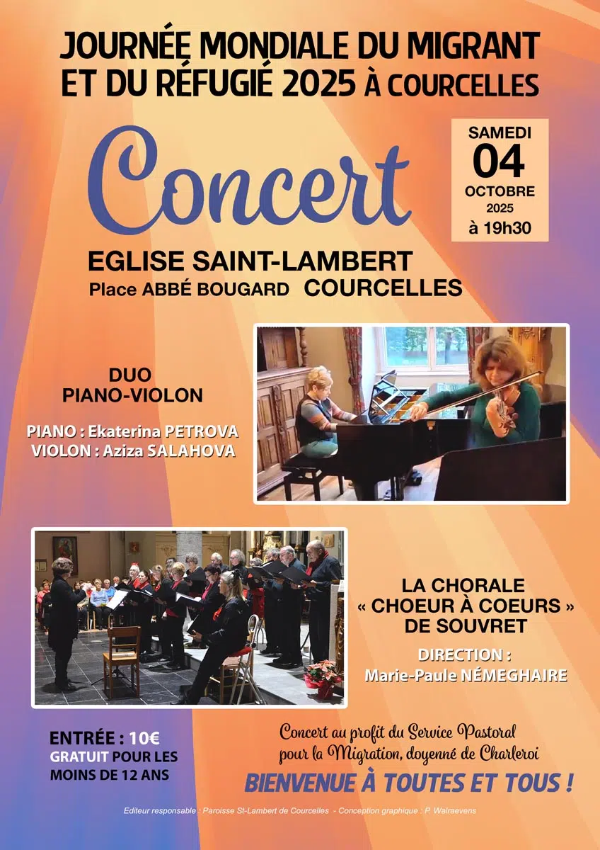Journée Mondiale du Migrant et du Réfugié 2025 - Affiche concert à St Lambert