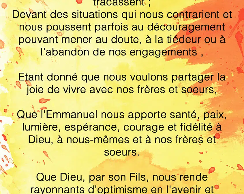 Voeux de l&rsquo;abbé Thaddée KUMAKINGA pour Noël 2025