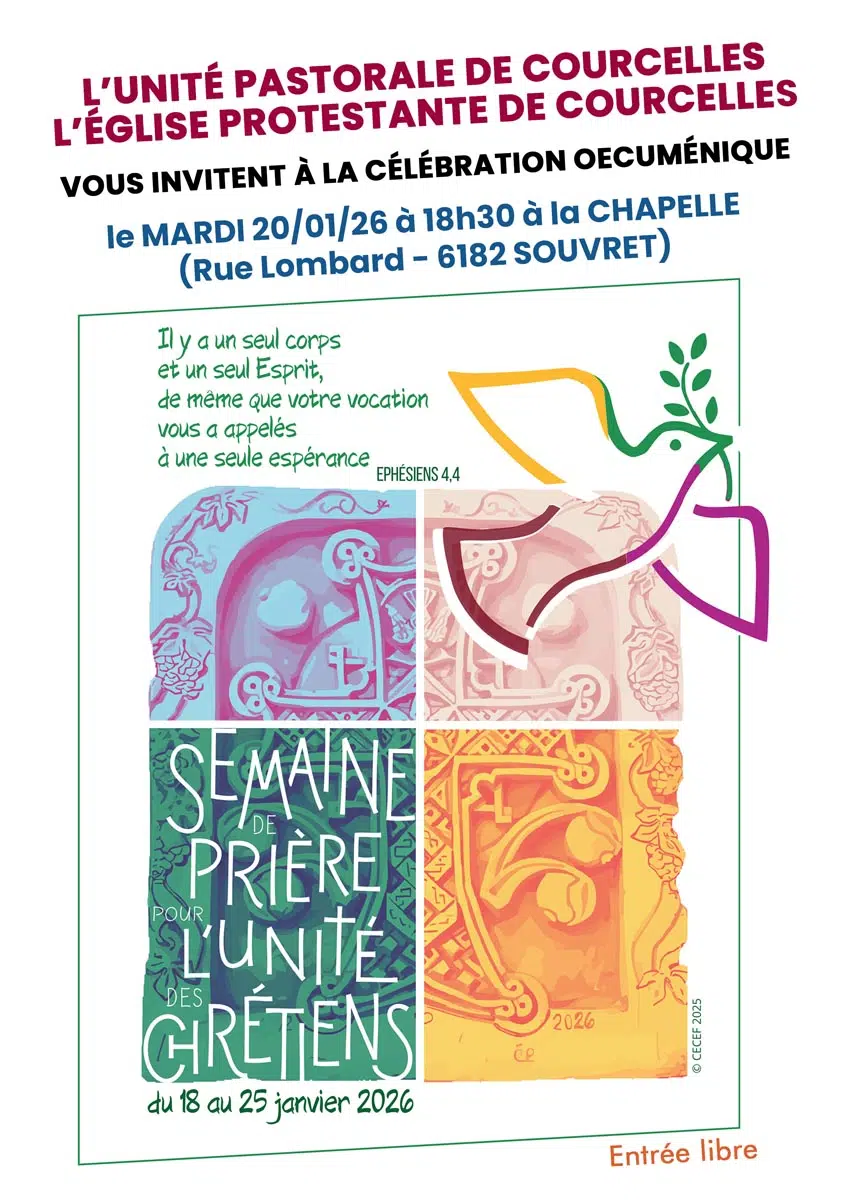 Invitation à la célébration oecuménique pour la semaine de prière pour l'unité des chrétiens 2026