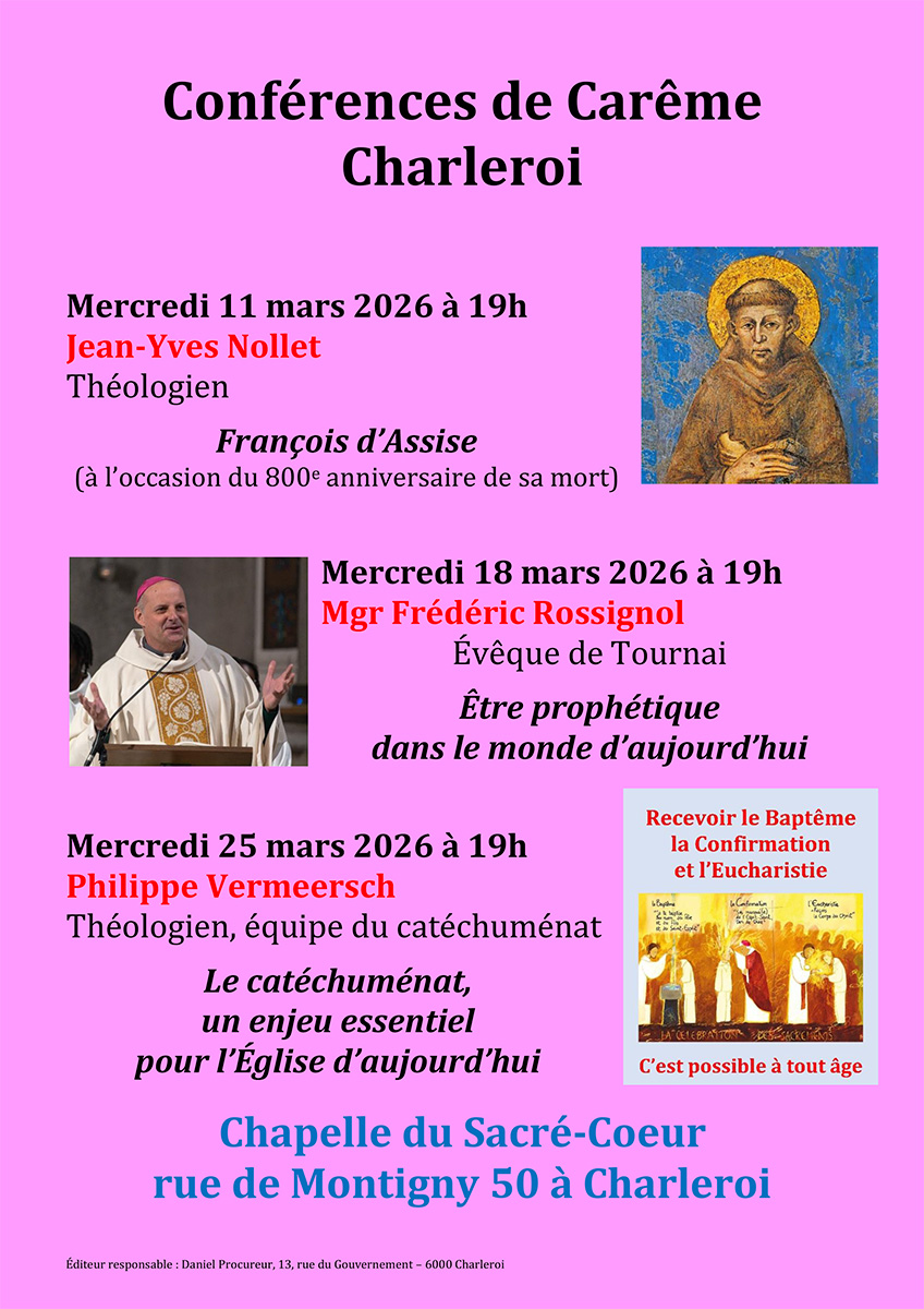 Affiche Conférences de Carême Charleroi 2026