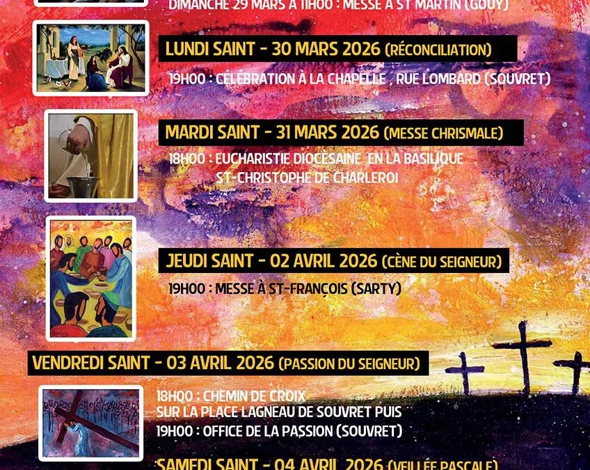 Messes dominicales de mars et avril 2026