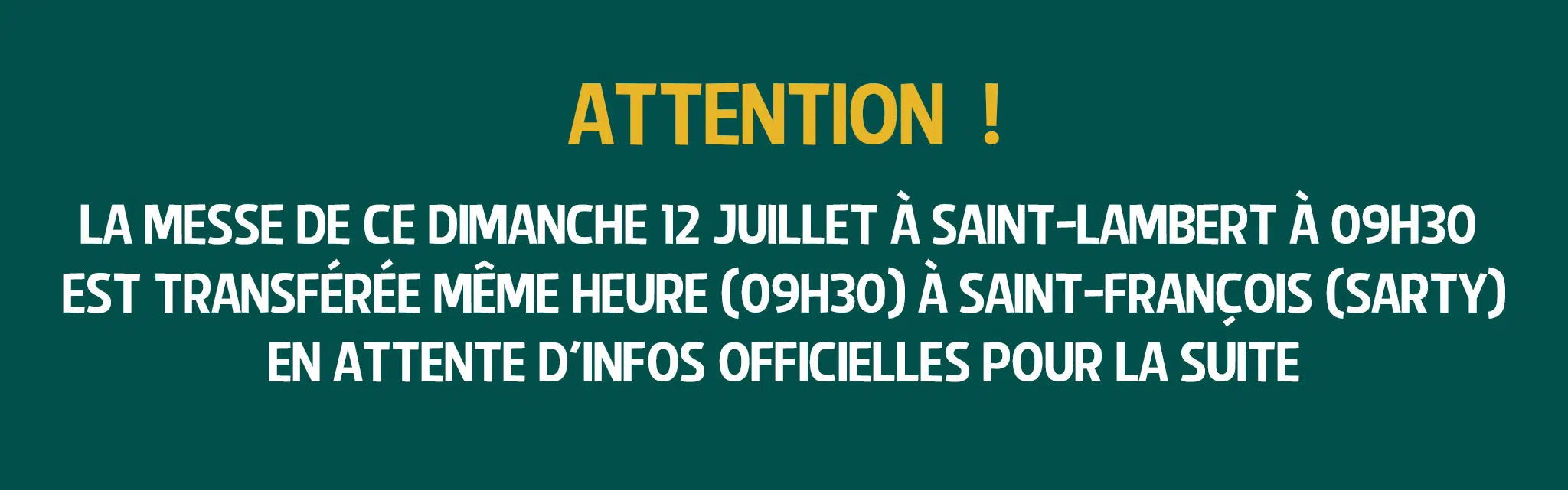 Avis messe St-Lambert-dégâts tempête