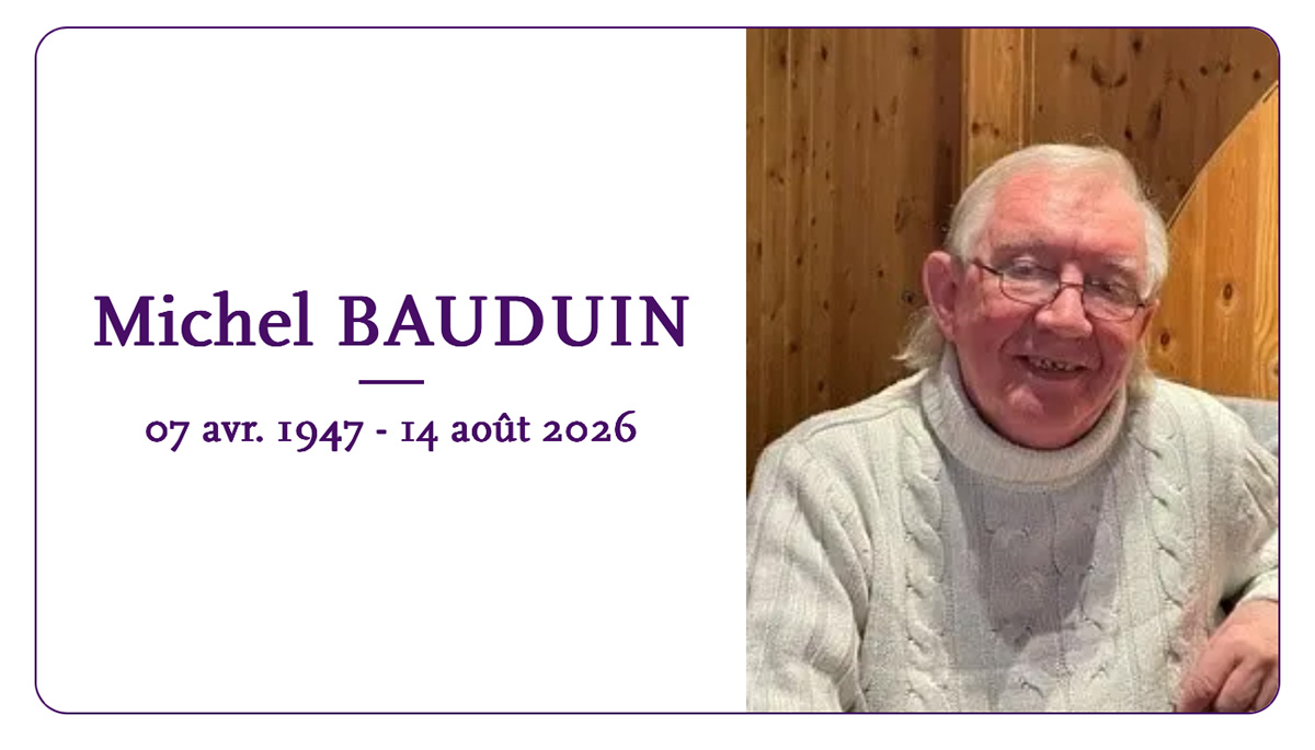 Avis de décès de Michel BAUDUIN (sacristain à Sarty depuis 2011)